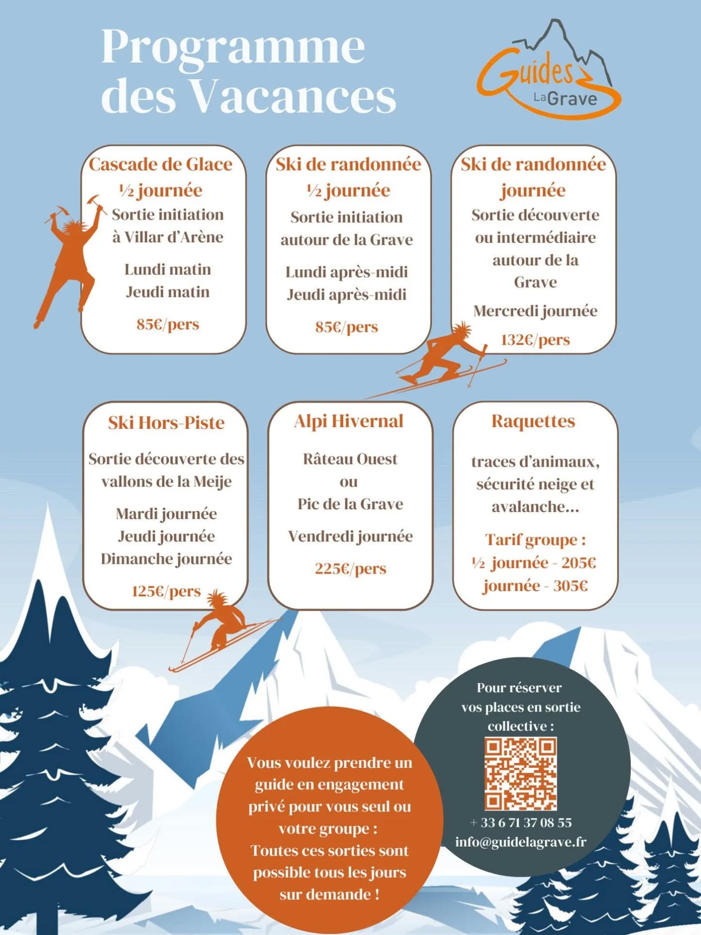 Voici notre programme des sorties en collectives des vacances de Noël ! 
Par ici pour les réservations :
https://www.guidelagrave.com/sorties-collectives/